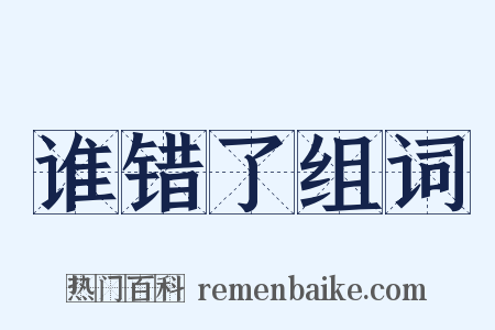 谁错了组词是什么意思的图片